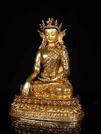 [shakyamuni Buddha], Buddhist Statue, [full Gold Plated], [face Painted]