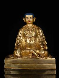 [three Kayug Masters], [marpa Lotsawa], [gampopa] And [milarepa] Set, Buddhist Statue, [full Gold Plated], [face Painted]