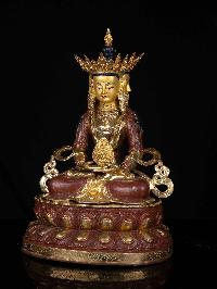 [vairochana Buddha], Buddhist Statue, [partly Gold Plated], [face Painted]