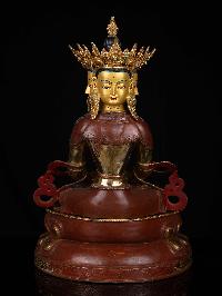 [vairochana Buddha], Buddhist Statue, [partly Gold Plated], [face Painted]