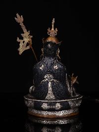 [padmasambhava], Buddhist Statue, [silver And Chocolate Oxidized], [face Painted]