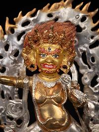 [vajrapani], Buddhist Statue, [gold Plated], [silver Plated], [face Painted]