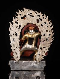 [vajrapani], Buddhist Statue, [gold Plated], [silver Plated], [face Painted]