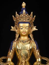[aparimita] Buddhist Statue, [full Gold Plated], [stone Setting], [face Painted]