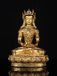 [medicine Buddha], [shakyamuni Buddha] And [amitabha Buddha] Set, Buddhist Statue, [full Gold Plated], [face Painted]