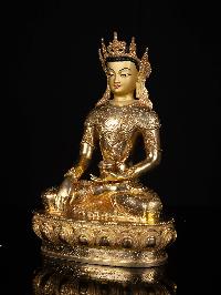 [medicine Buddha], [shakyamuni Buddha] And [amitabha Buddha] Set, Buddhist Statue, [full Gold Plated], [face Painted]