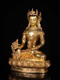 [medicine Buddha], [shakyamuni Buddha] And [amitabha Buddha] Set, Buddhist Statue, [full Gold Plated], [face Painted]
