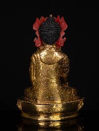 [crown Shakyamuni Buddha], Buddhist Statue, [full Gold Plated], [stone Setting], [face Painted]