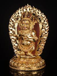 [mahakala Two Arms], Buddhist Handmade Statue, [full Gold Plated], [painted Face], [high Quality]