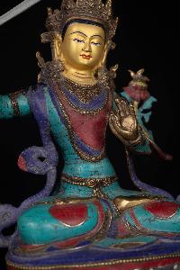 [manjushri], Buddhist Handmade Statue, [stone Setting], [face Painted]