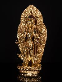 [vishnu], Buddhist Handmade Statue, [full Gold Plated], [face Painted]