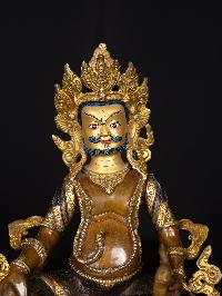[yellow Jambhala], Buddhist Handmade Statue, [chocolate Oxidized], [face Painted]