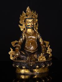 [yellow Jambhala], Buddhist Handmade Statue, [chocolate Oxidized], [face Painted]