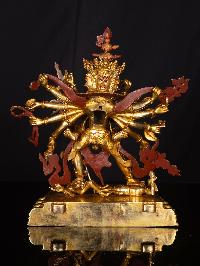 [kalachakra], Buddhist Handmade Statue, [full Gold Plated], [face Painted]