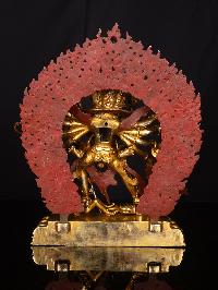 [kalachakra], Buddhist Handmade Statue, [full Gold Plated], [face Painted]