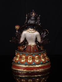 [white Tara], Buddhist Handmade Statue, [thangka Color Finishing], [stone Setting]