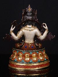 [chenrezig], Buddhist Handmade Statue, [thangka Color Finishing], [stone Setting]