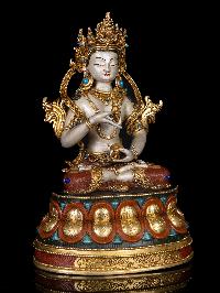 [vajrasattva], Buddhist Handmade Statue, [thangka Color Finishing], [stone Setting]