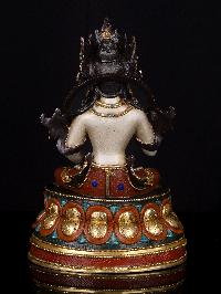 [vajrasattva], Buddhist Handmade Statue, [thangka Color Finishing], [stone Setting]