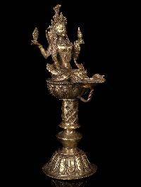 [unique], Statue Of Panas, Oil Lamp, Sukunda Laksmi Or Laxmi, Panas, [bronze Finishing]