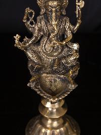 [unique], Statue Of Panas, Oil Lamp, Sukunda With Ganesh, Panas, [brass Finishing]