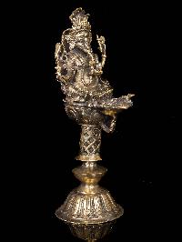 [unique], Statue Of Panas, Oil Lamp, Sukunda With Ganesh, Panas, [brass Finishing]