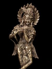 [krishna], Nepali Handmade Statue, [brass Finishing]