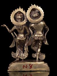 [radha And Krishna], Dancing Couple Nepali Handmade Statue, [brass Finishing]