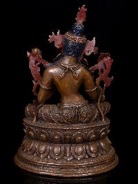 [green Tara], Buddhist Handmade Statue, [chocolate Oxidized]