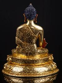 [medicine Buddha] With Double Base, Buddhist Handmade Statue, [full Gold Plated], [face Painted]