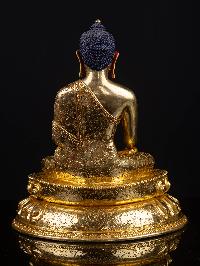 [shakyamuni Buddha] With Double Base, Buddhist Handmade Statue, [full Gold Plated], [face Painted]