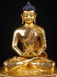 [amitabha Buddha] With Double Base, Buddhist Handmade Statue, [full Gold Plated], [face Painted]