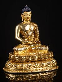 [amitabha Buddha] With Double Base, Buddhist Handmade Statue, [full Gold Plated], [face Painted]