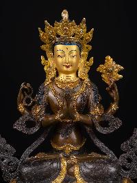 [chenrezig], Buddhist Handmade Statue, [chocolate Oxidized], [face Painted]
