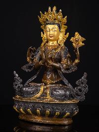 [chenrezig], Buddhist Handmade Statue, [chocolate Oxidized], [face Painted]