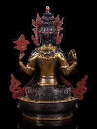 [chenrezig], Buddhist Handmade Statue, [chocolate Oxidized], [face Painted]