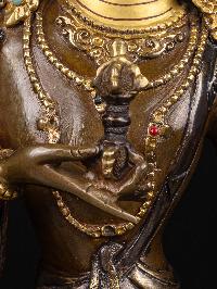 [vajrasattva], Buddhist Handmade Statue, [chocolate Oxidized], [face Painted]