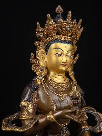 [vajrasattva], Buddhist Handmade Statue, [chocolate Oxidized], [face Painted]