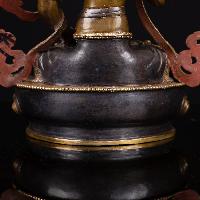 [vajrasattva], Buddhist Handmade Statue, [chocolate Oxidized], [face Painted]