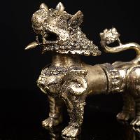 Buddhist Statue Of [temple Lion Pair] Set, [sand Casting]