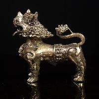 Buddhist Statue Of [temple Lion Pair] Set, [sand Casting]