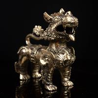 Buddhist Statue Of [temple Lion Pair] Set, [sand Casting]