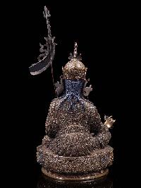 [padmasambhava], Buddhist Handmade Statue, [chocolate Oxidized], [stone Setting]