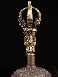 Buddhist [bronze Finishing] Bell With Carving