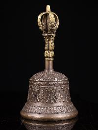 Buddhist [bronze Finishing] Bell With Carving