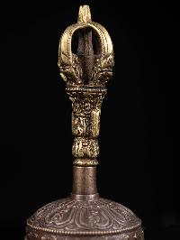 Buddhist [bronze Finishing] Bell With Carving