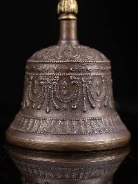 Buddhist [bronze Finishing] Bell With Carving