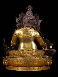[yellow Jambhala], Buddhist Handmade Statue, [full Gold Plated], [face Painted]