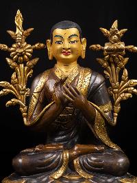 [tsongkhapa], Buddhist Handmade Statue [partly Gold Plated], [face Painted]
