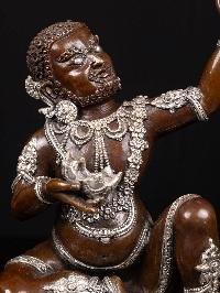 [milarepa], Buddhist Handmade Statue, [silver And Chocolate Oxidized]